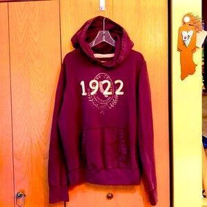 Hollister men XL maroon heavy duty kangaroo pocket hoodie sweatshirt VGUC